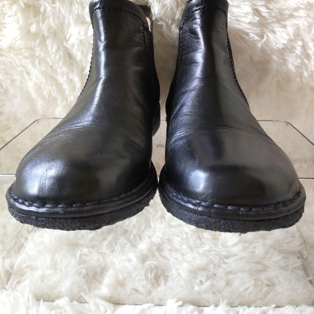 Saya サヤ　プラット製法ブーツ　本革　黒　ブラック　23.5