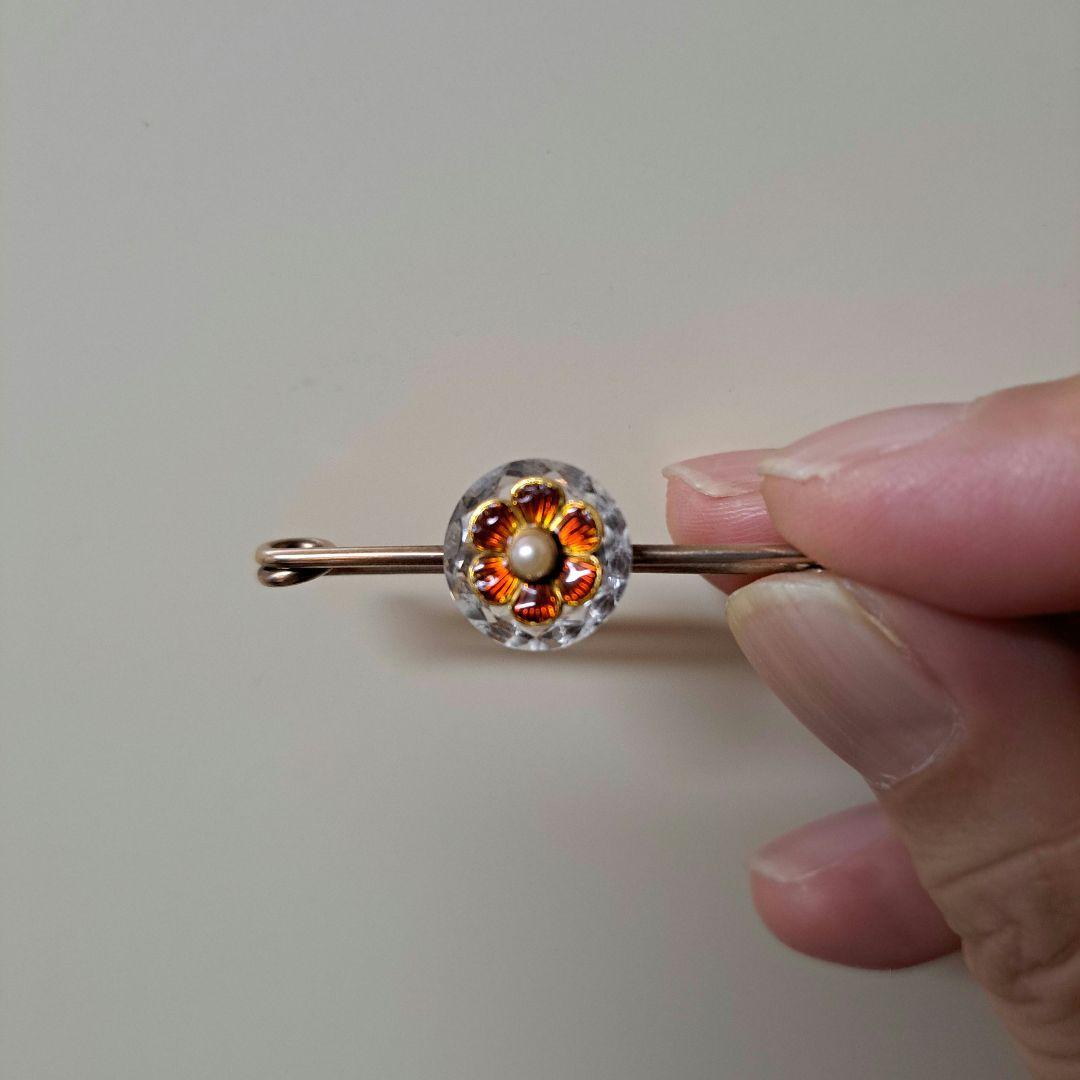 アンティークエナメルブローチ