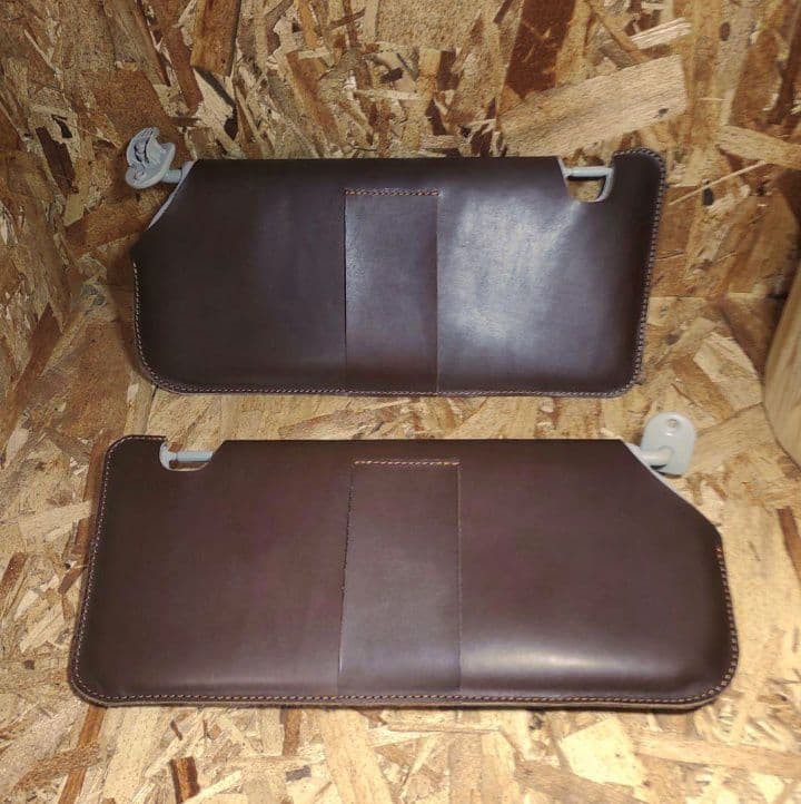 荒ぶる日本海・ハスラー、エブリイバンカバー2種セット、ブラウン、ステッチ白