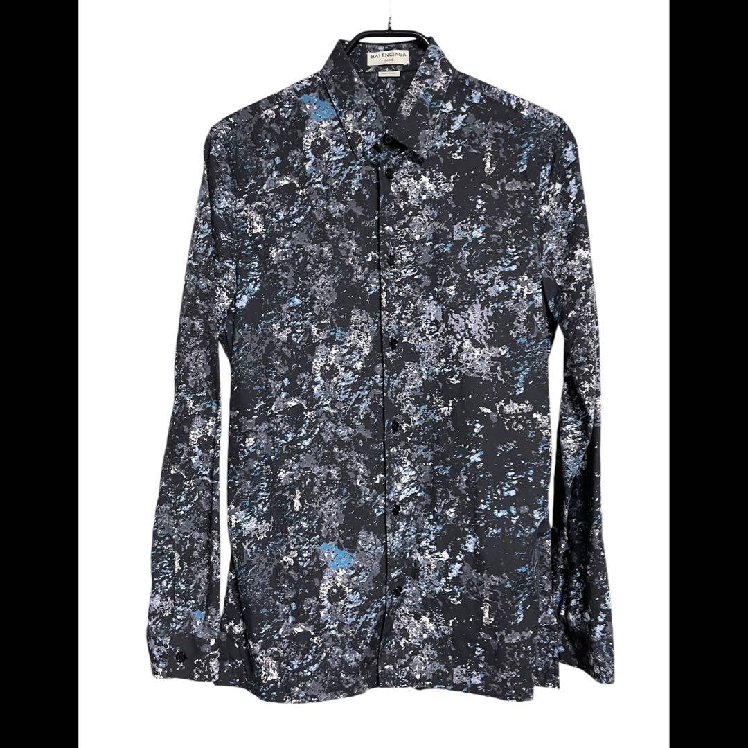 美品 Balenciaga マーブル柄Yシャツ