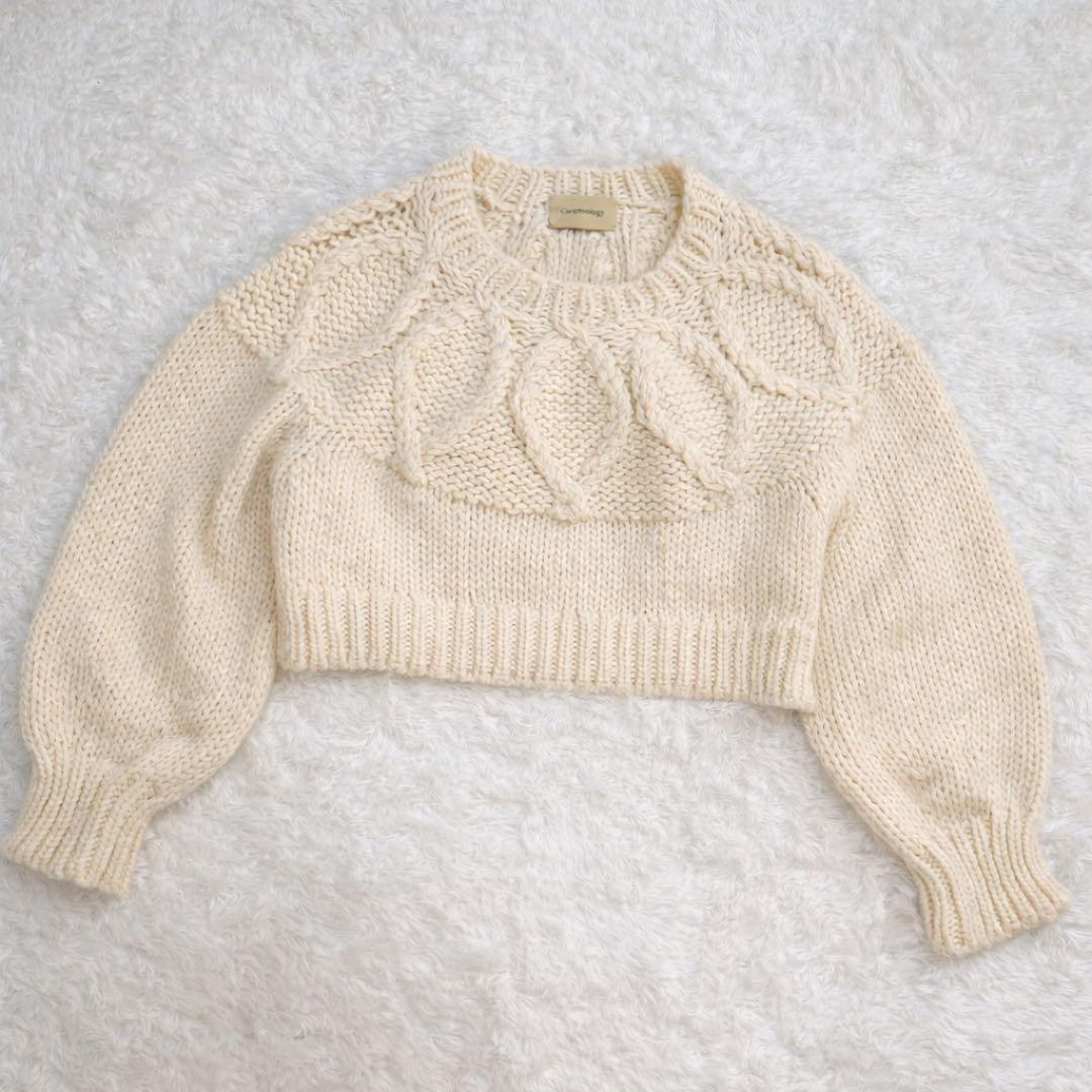24AW✨カレンソロジー ケーブルベルテッドプルオーバー アイボリー ニット