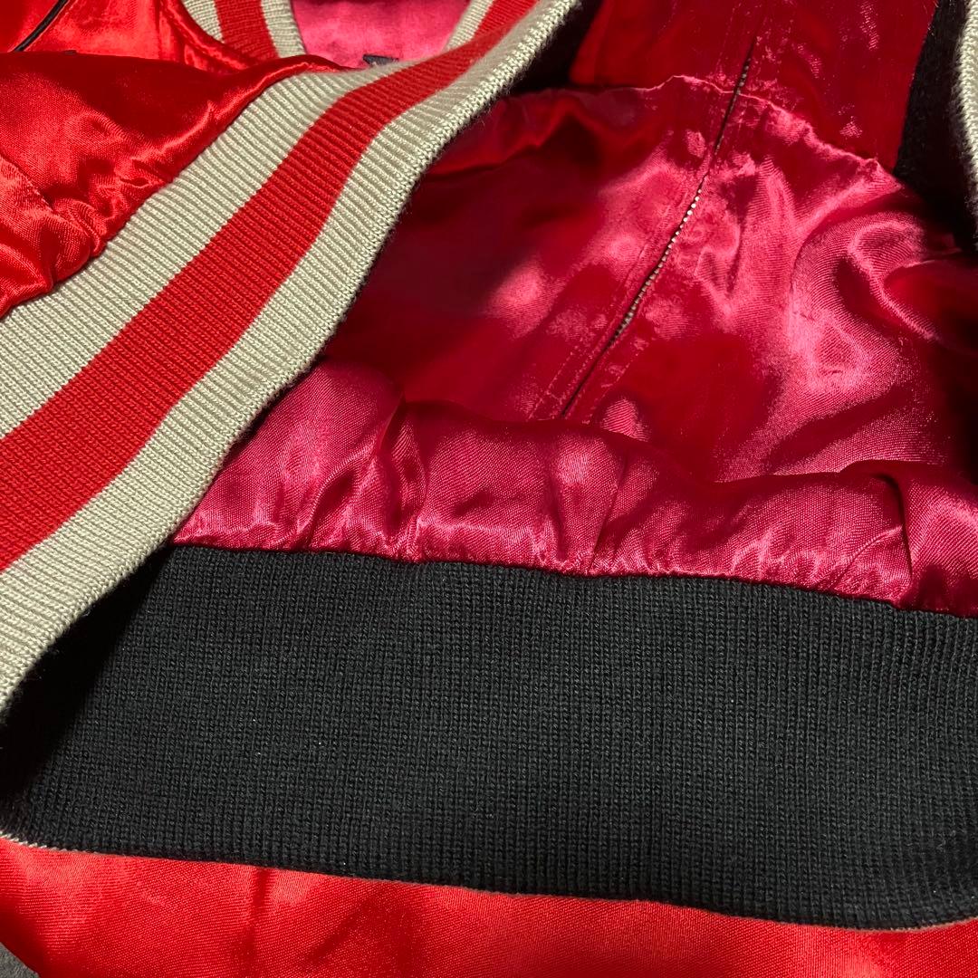 ドゥニームDENIME SHINS期 スカジャン 髑髏 刺繍サテン42