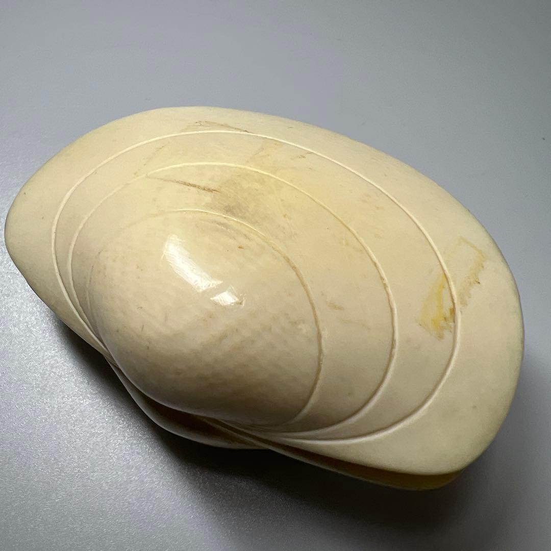 極上貝透彫置物　50g/横幅約7㎝　東Y8-0109☆2Fタサオ