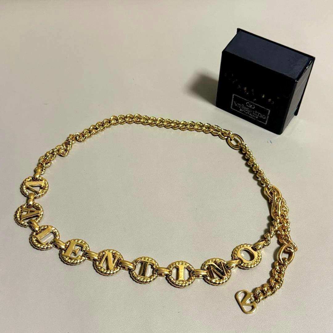 希少✨VALENTINO ヴァレンティノ メタル チェーンベルト ロゴ ゴールド