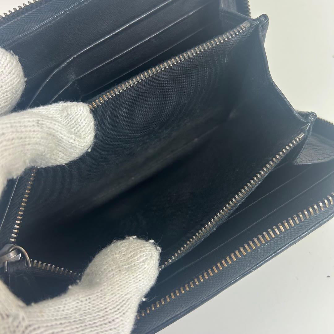 ボッテガ ラウンドファスナー 長財布 イントレチャート スネーク パイソン