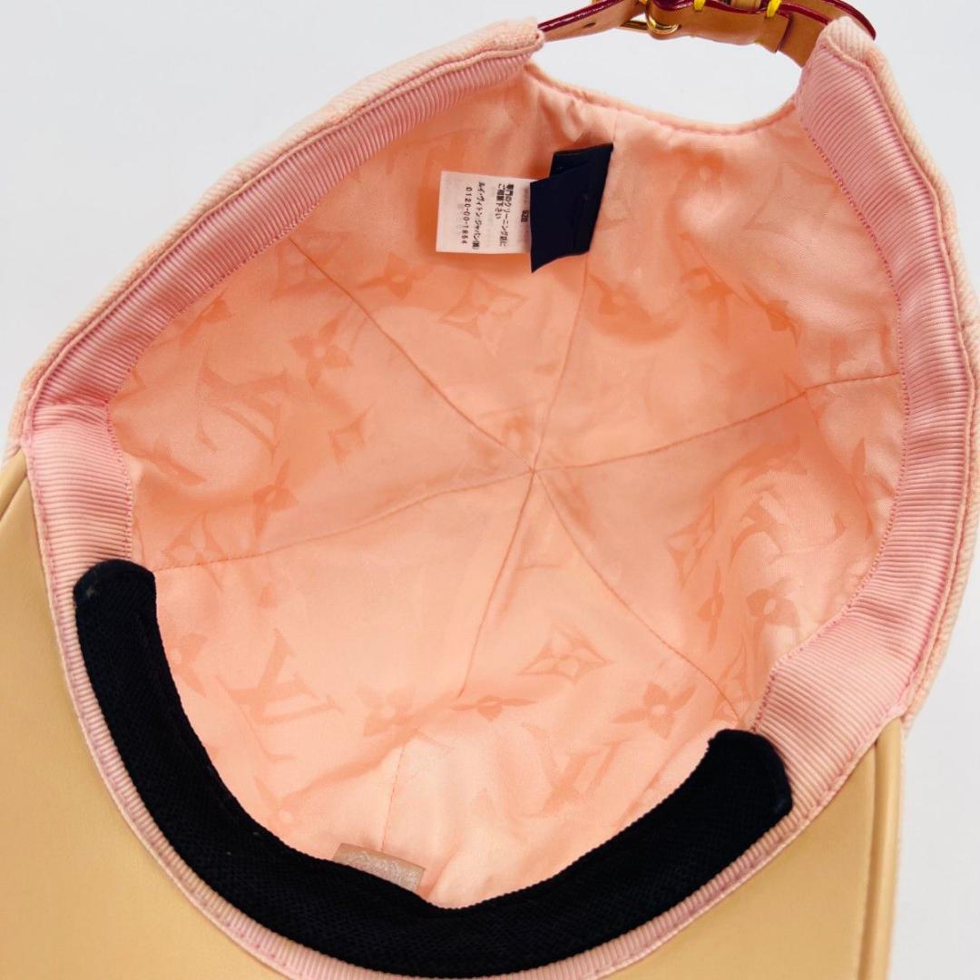 ルイヴィトン M77543　ベースボール モノグラム キャップ ピンク レザー