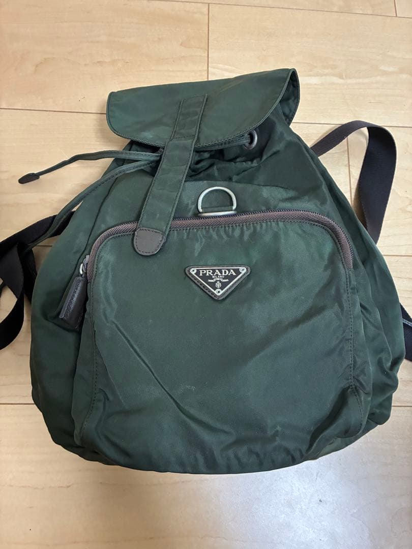 m*e様 PRADAプラダ リュック バックパック ナイロン×レザー