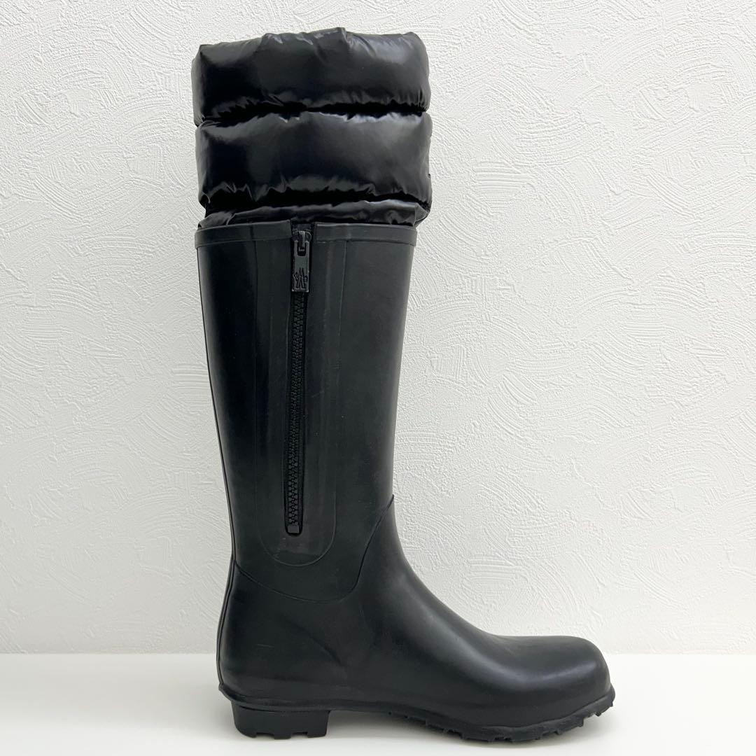 【中古良品】正規店購入品 モンクレール ダウン レインブーツ ブラック 24cm
