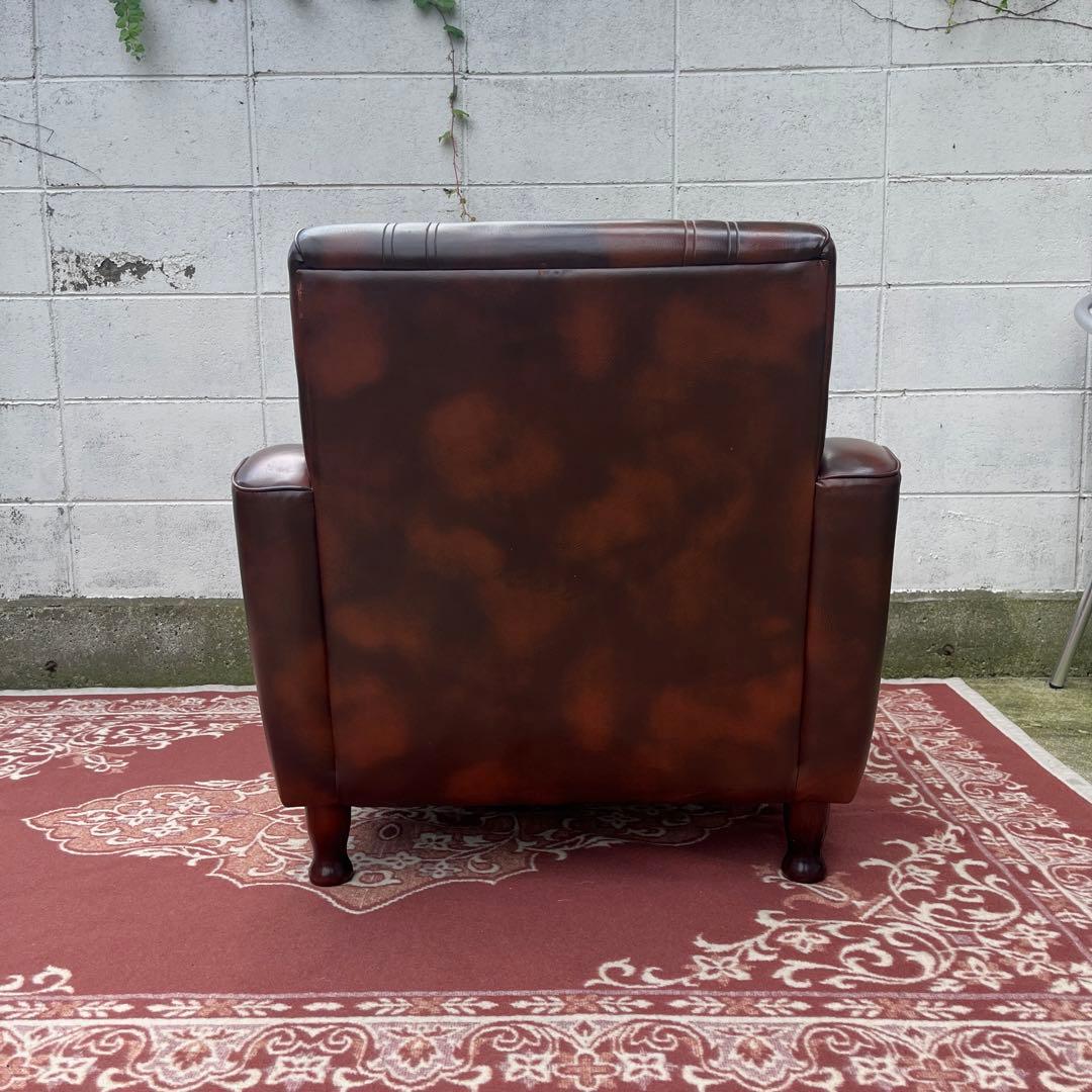 ミッドセンチュリー 古家具◾️マーブル柄 一人掛け シングルソファ ラウンジソファ