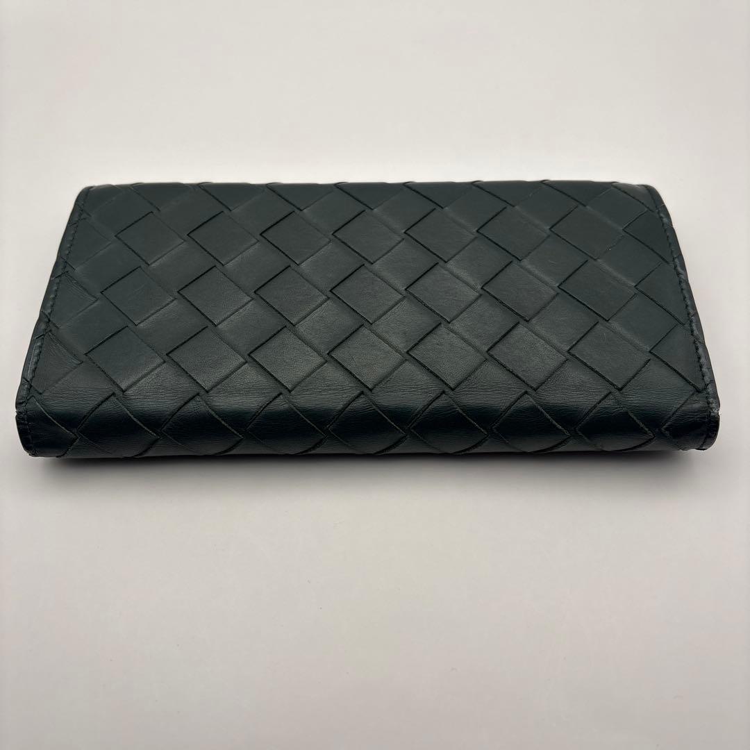 ◆正規品◆現行ボッティガヴェネタイントレチャート 長財布ダークグリーン