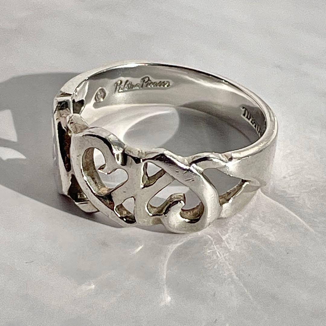 ティファニー トリプルラビングハートリング sv925 シルバー 指輪 14号