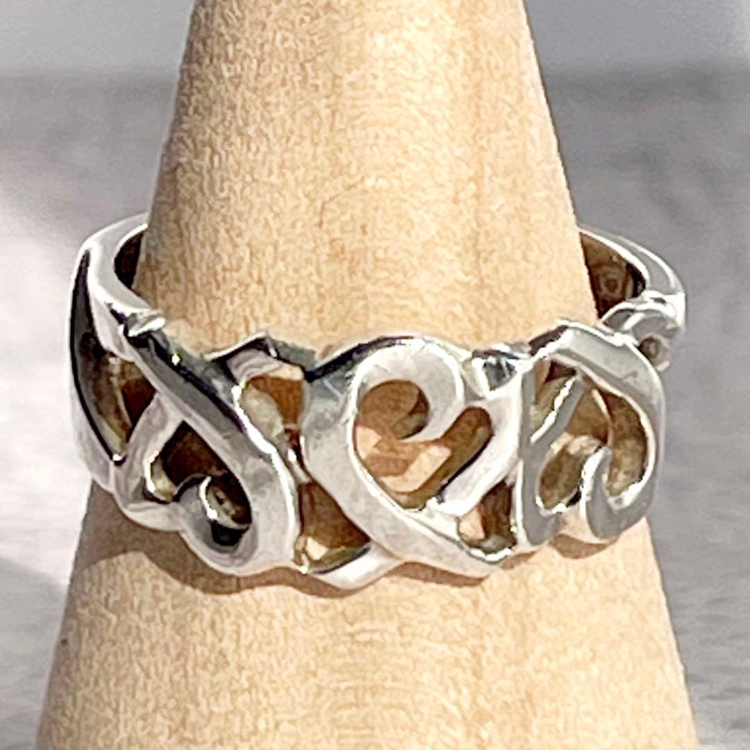 ティファニー トリプルラビングハートリング sv925 シルバー 指輪 14号