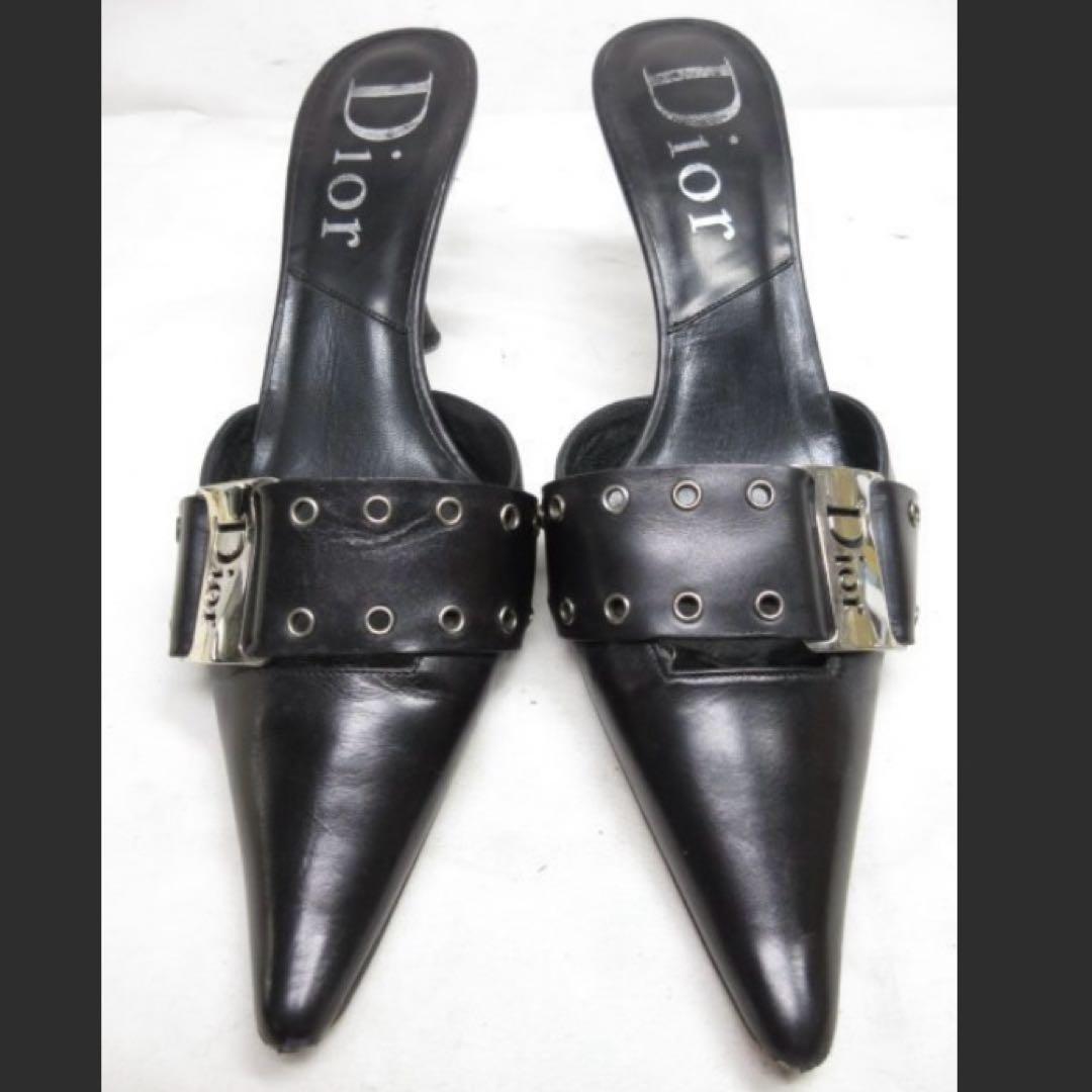 クリスチャンディオール　ミュール　ロゴ　プレート　36 1/2 ヒール　y2k