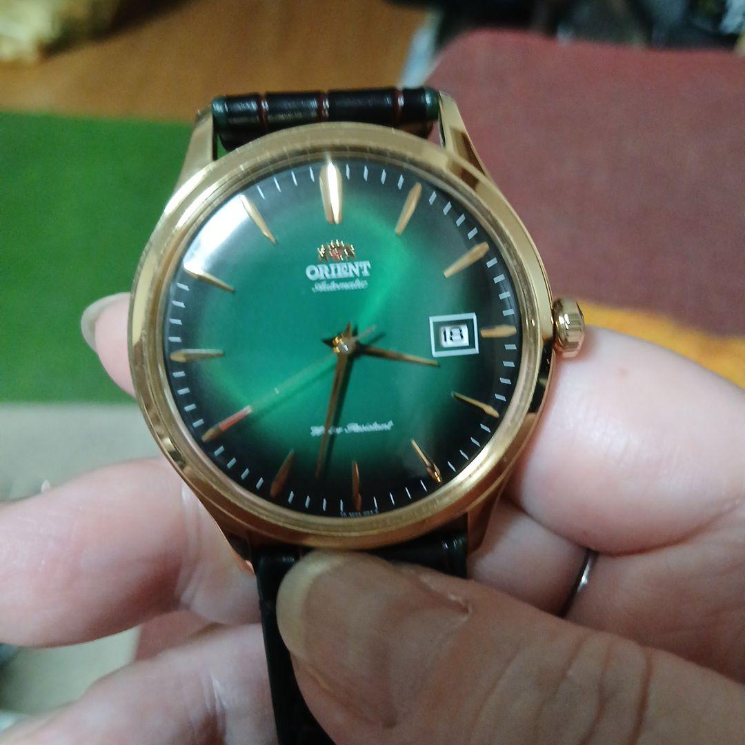 ORIENT グリーン文字盤 アナログ時計　さらに値下げしました。