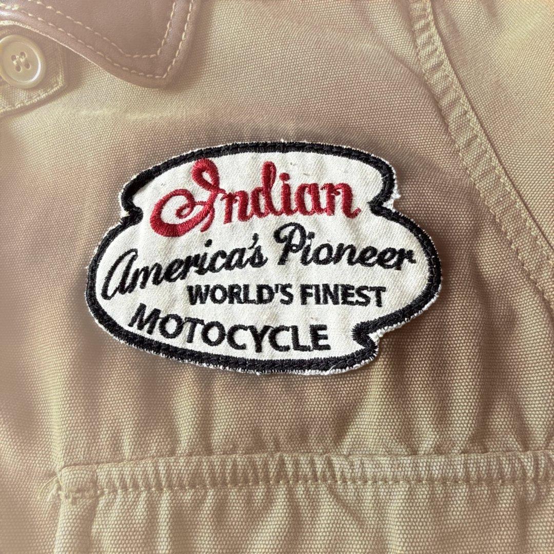希少 Indian Motocycle ジャケット M レザー襟 刺繍