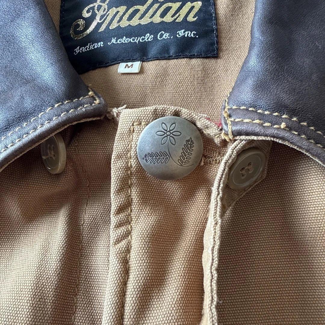 希少 Indian Motocycle ジャケット M レザー襟 刺繍