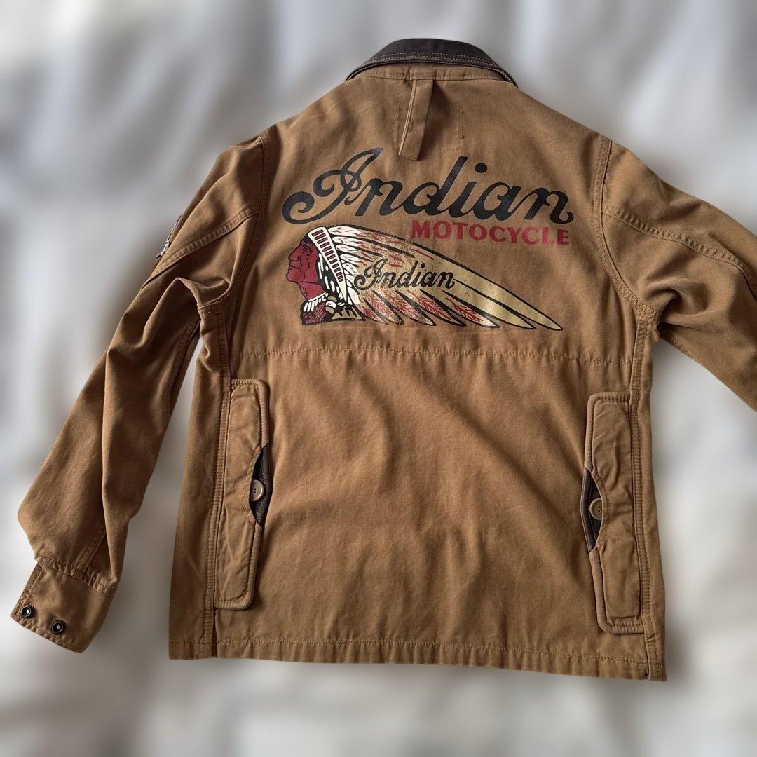 希少 Indian Motocycle ジャケット M レザー襟 刺繍