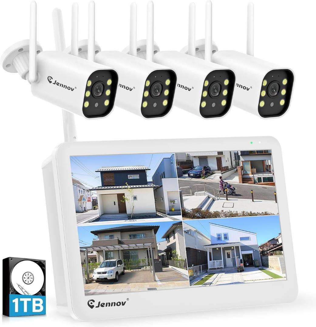 Jennov 防犯カメラ 屋外 IP66防水防塵 500万画素 超高画素 モニタ