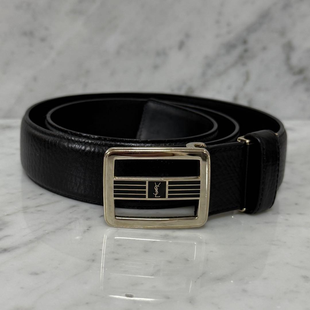 美品 Yves Saint Laurent イヴサンローラン ベルト ブラック