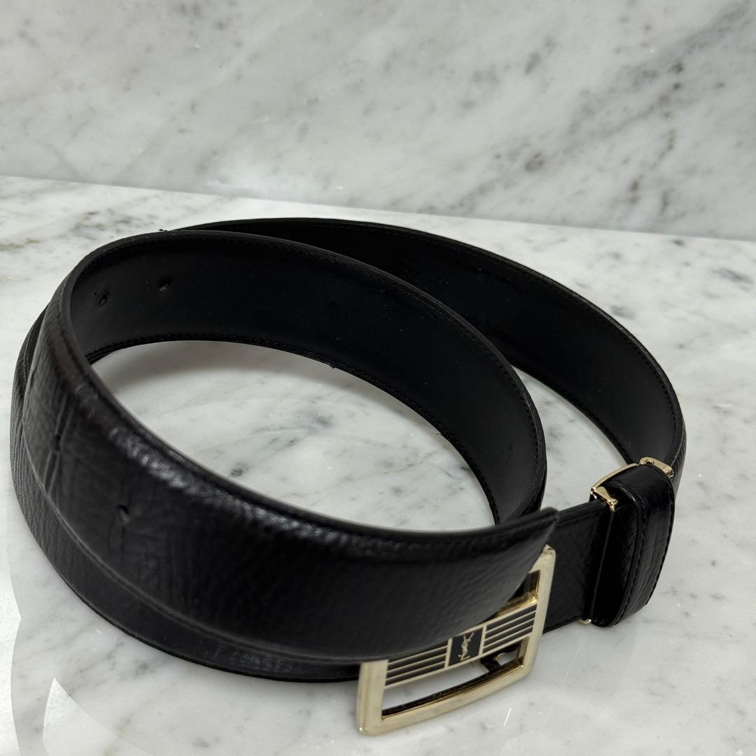 美品 Yves Saint Laurent イヴサンローラン ベルト ブラック