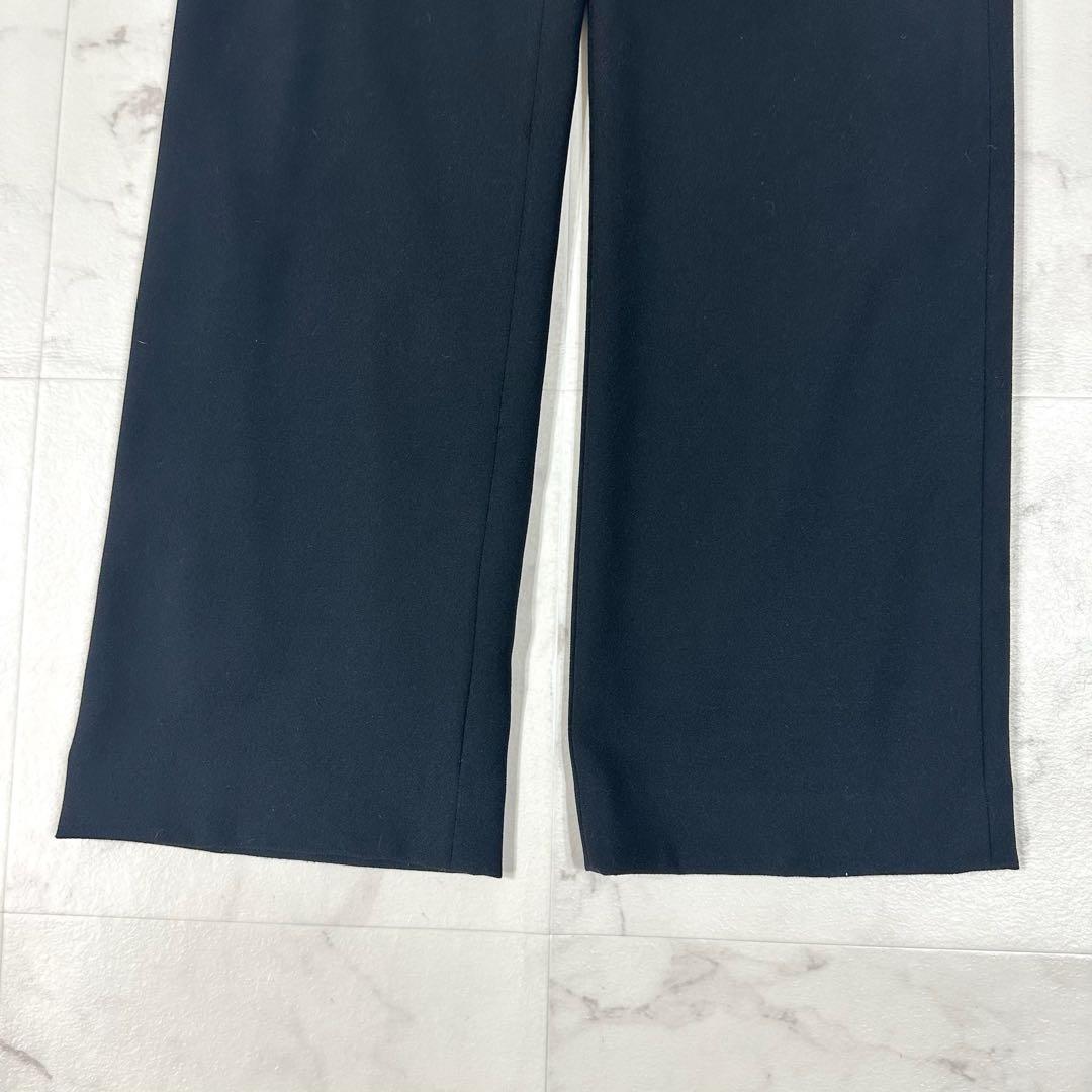 【美品】INDIVI ノーカラー　セットアップ ブラック　ストレッチ　L〜XL