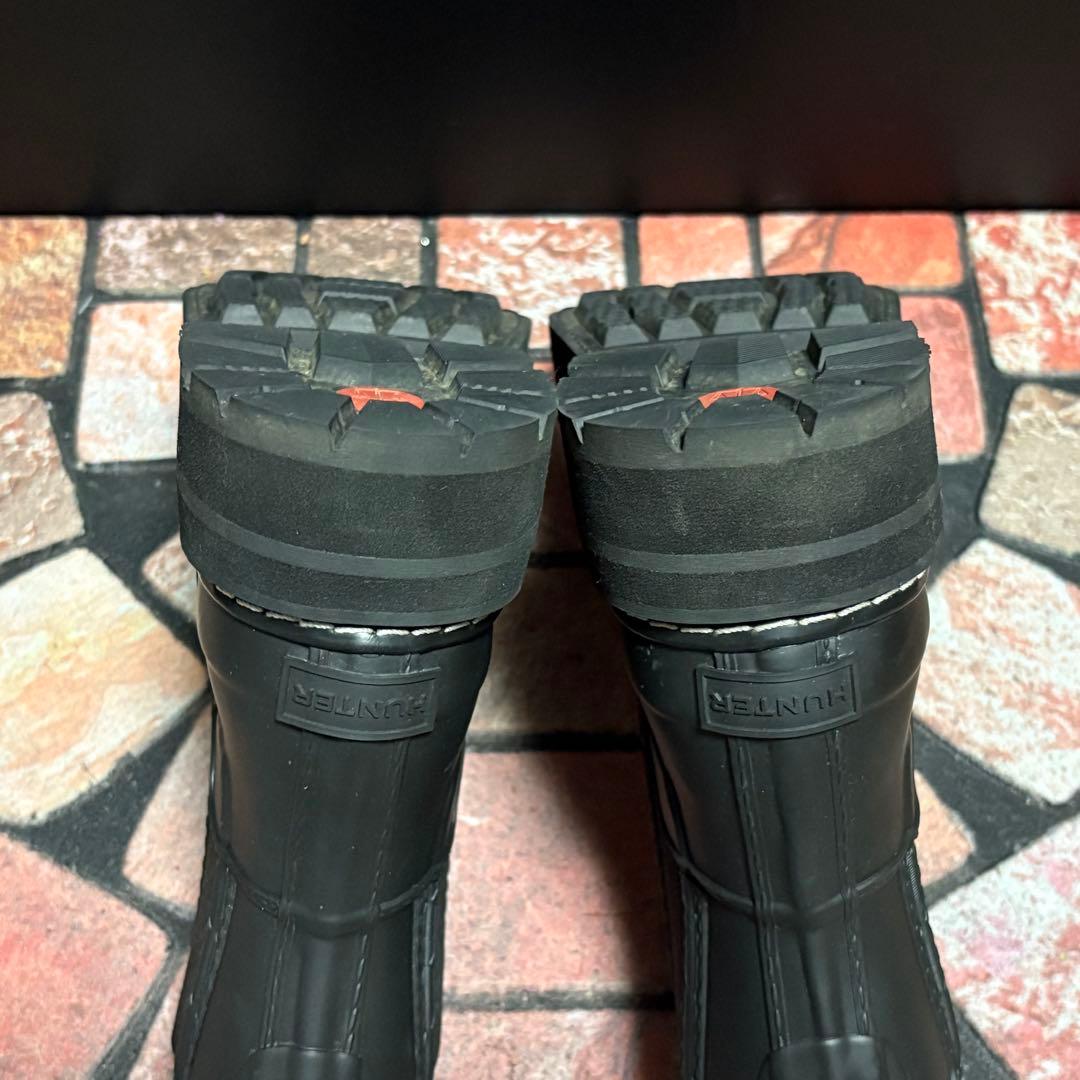 ほぼ新品 ハンター　ショートブーツ　厚底 レインブーツ　25cm ブラック　黒