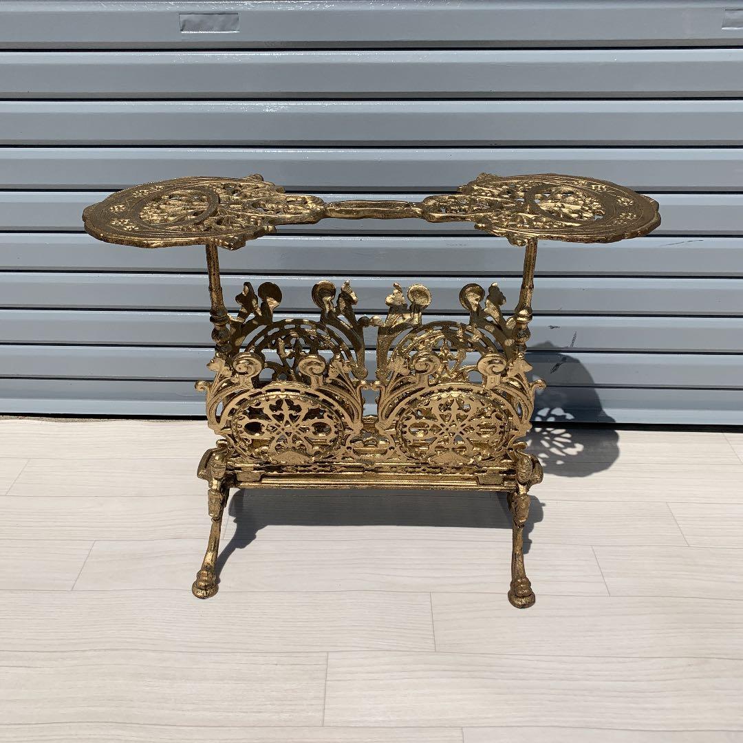 イタリア製　マガジンラック　アンティーク調