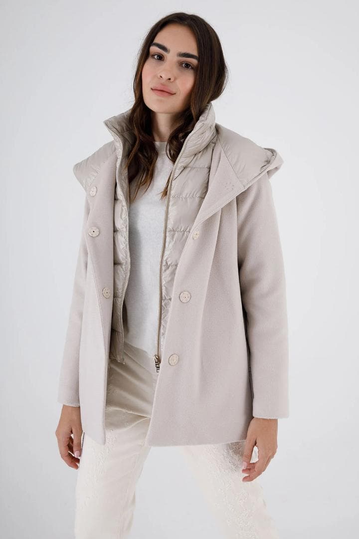 HERNO｜21AW ウール パデット ダウンコート ピンクベージュ 44