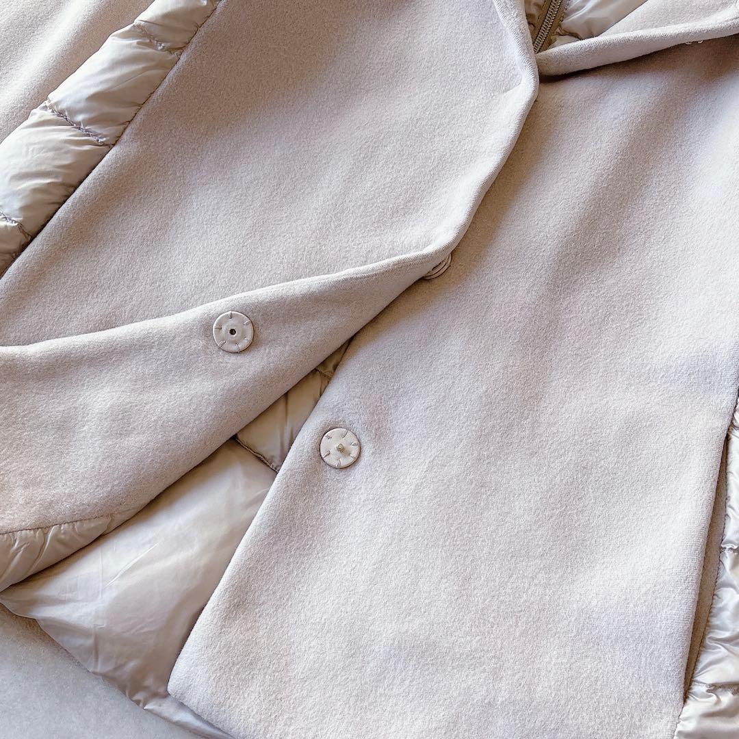 HERNO｜21AW ウール パデット ダウンコート ピンクベージュ 44