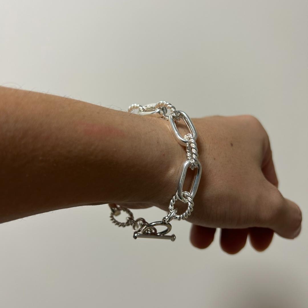 メキシコ製 シルバー925 ツイスト×オーバルチェーン ユニセックス タスコ