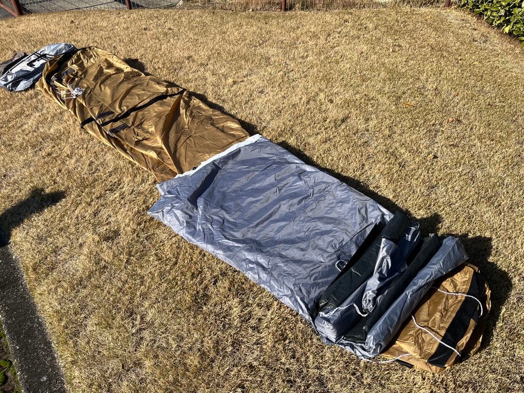 美品　テントファクトリー　フォーシーズントンネル2ルームテントL ベージュ