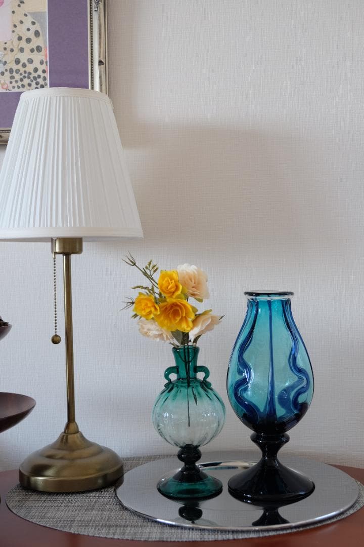 舩木倭帆 吹きガラス 花瓶 花器 骨董 民藝ガラス グラス 横山秀樹 小谷眞三