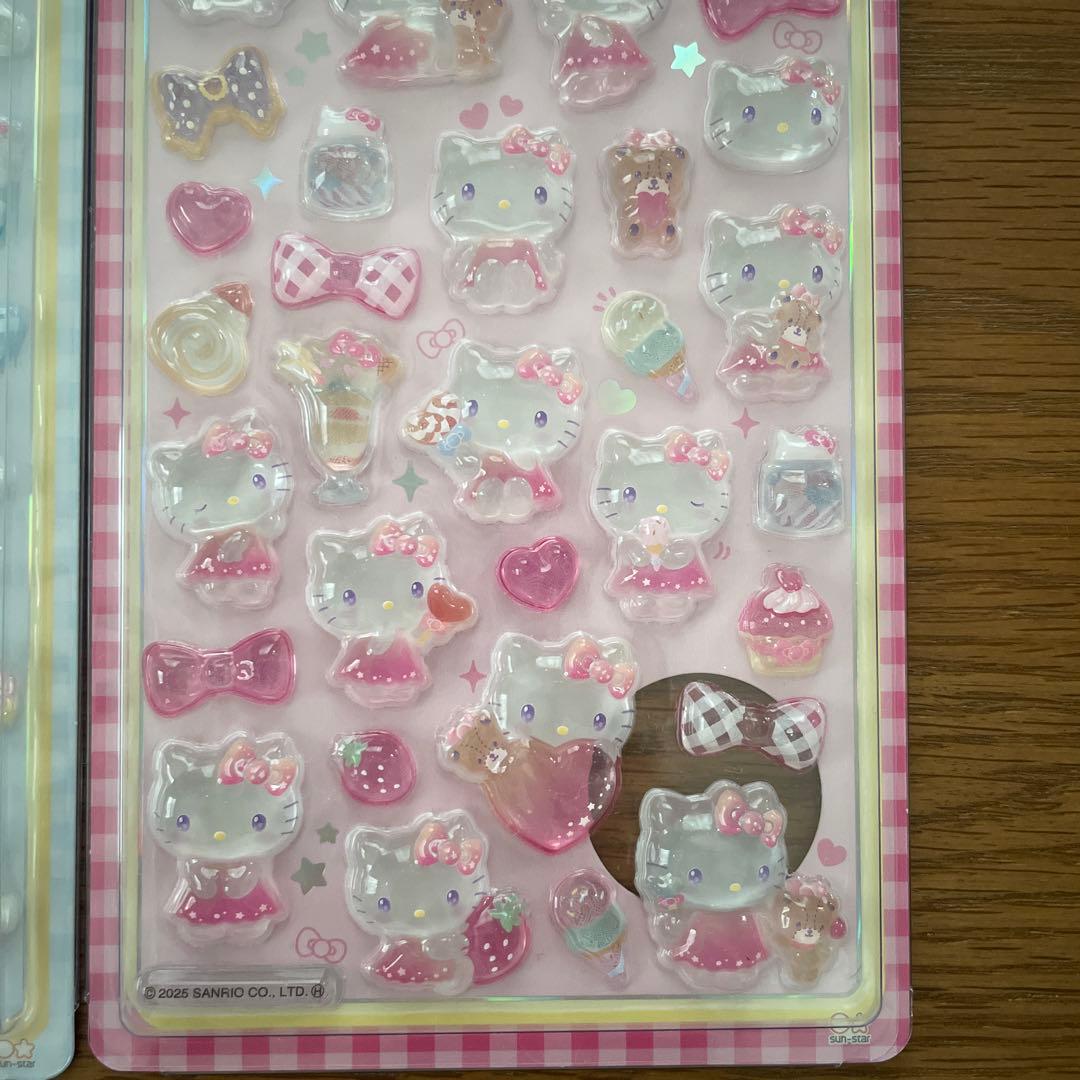 正規品◎ボンボンドロップシール4点セット　キティ赤•ピンク、はぴだん、シナモン