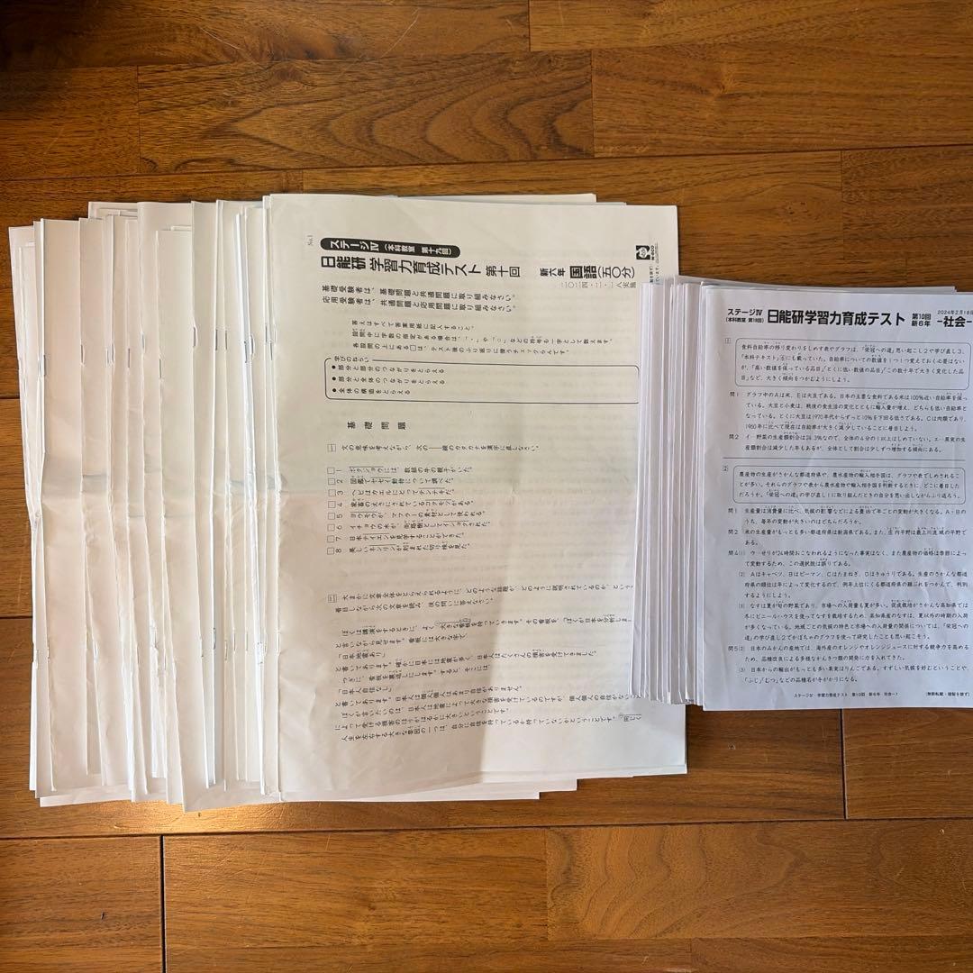 日能研2024年6年生前期育成テストフルセット
