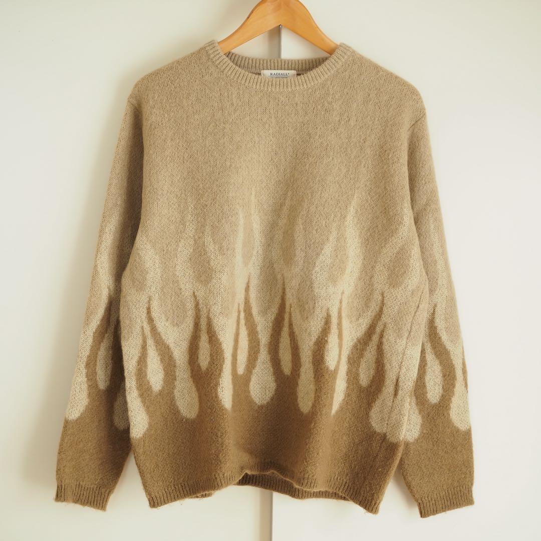トップス 17AW/RADIALL/FIRE PATTERN/MOHAIR KNIT/L