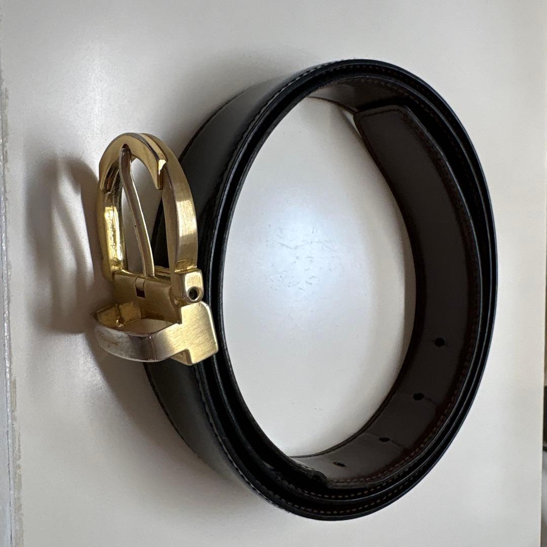 イタリア製 黒レザー ベルト