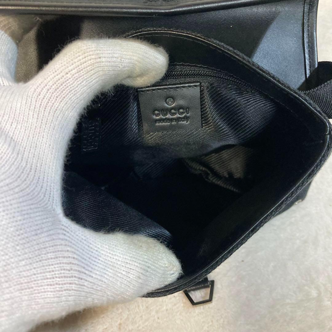 ！新品同然！　GUCCI グッチ　ボディーバッグ　ブラック　キャンバス
