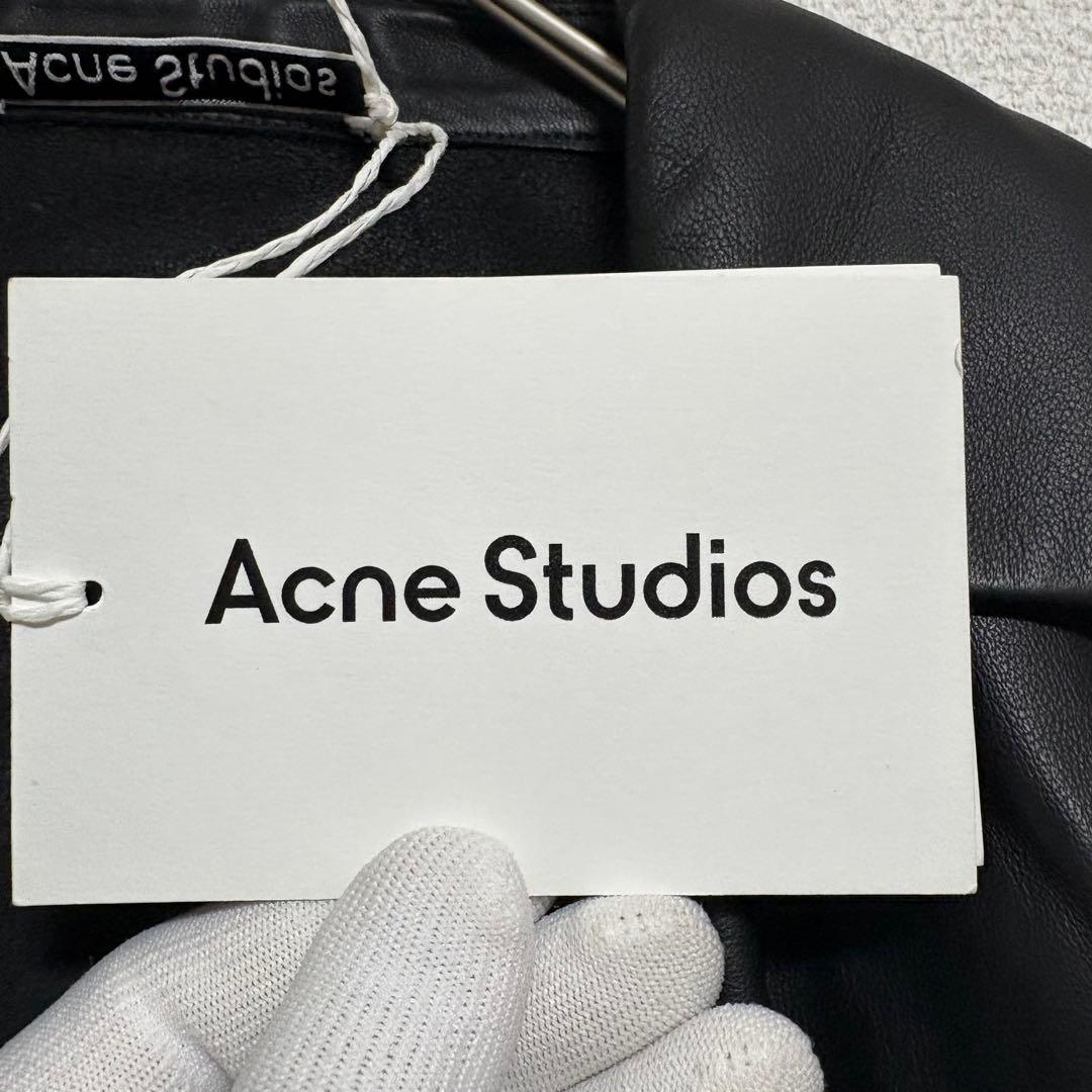 M*i様 Acne Studios レディース 本革レザージャケット 黒 ショー