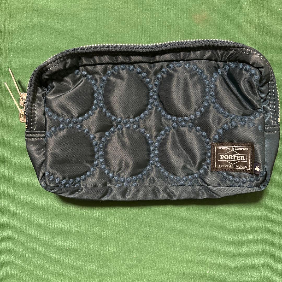 ミナペルホネン　タンバリン　ポーター　タンカー　ポーチ　ネイビー