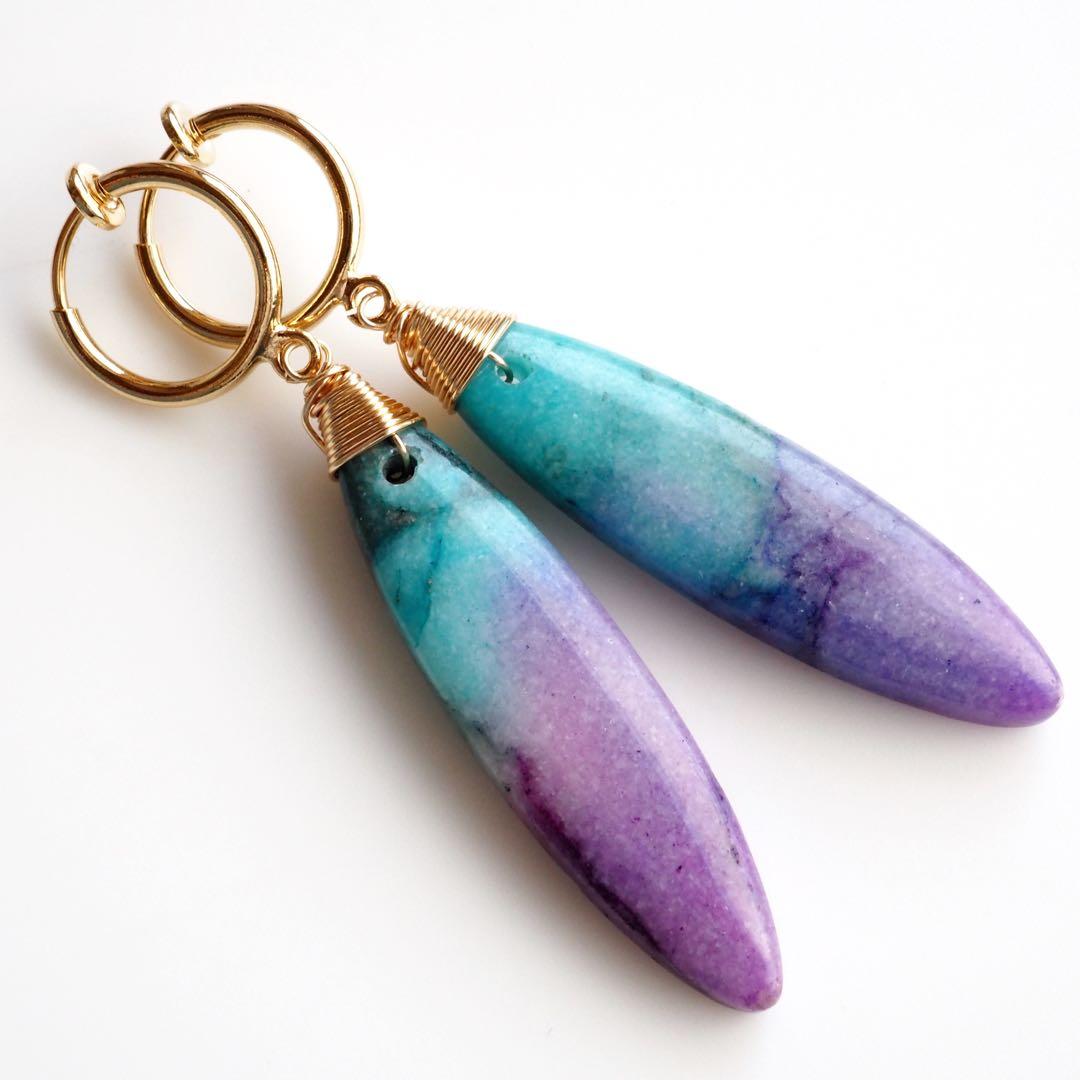 【ｔａｍａ☆彡】宝石質カーネリアンのバタフライピアス