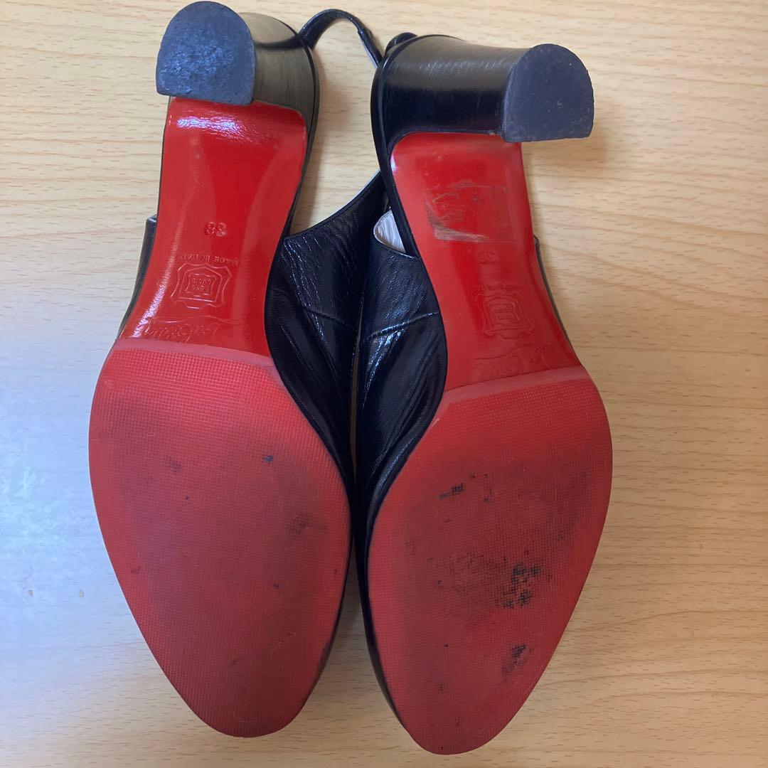 【希少】クリスチャンルブタン　チャンキーヒール　スリングバック　38