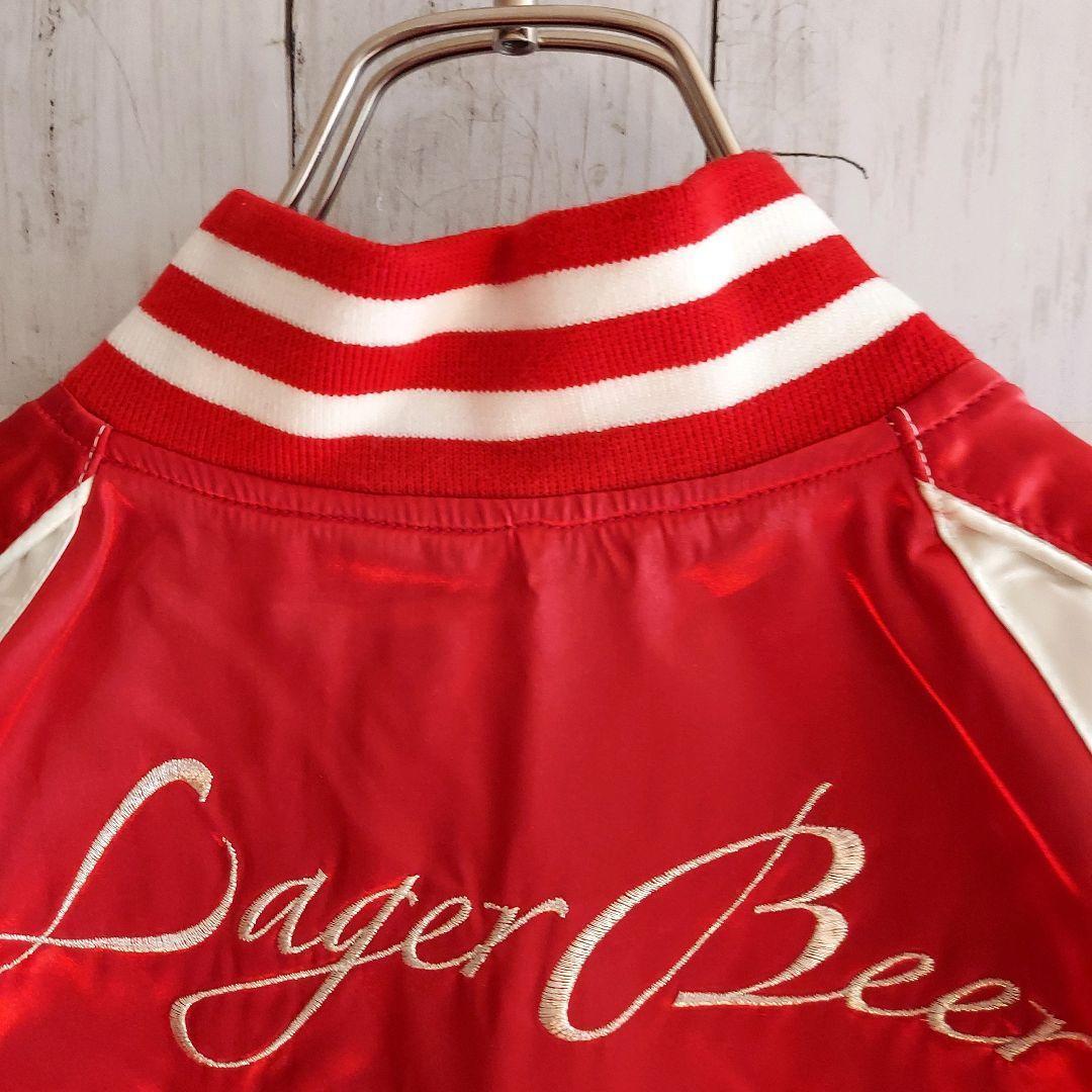 【KIRIN LAGER】未使用 タグ付き キリンラガー スカジャン M相当 赤