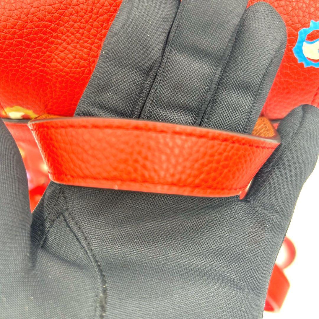 COACH 　コーチ　フローラル　ターンロック　ミニリュック　 花柄 　レッド