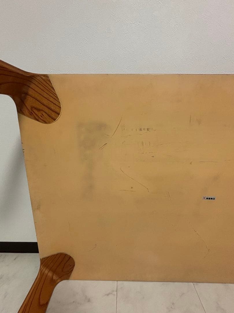 旧ロゴ　ヴィンテージ 天童木工 乾三郎 ケヤキ 欅板目 座卓 ローテーブル