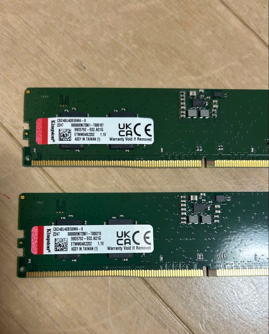 メモリ　DDR5-4800 16GB(8GB×２枚)