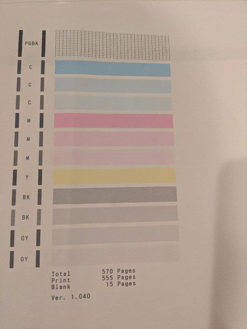 Canon PIXUS TS8430 印刷枚数 580枚 N8023
