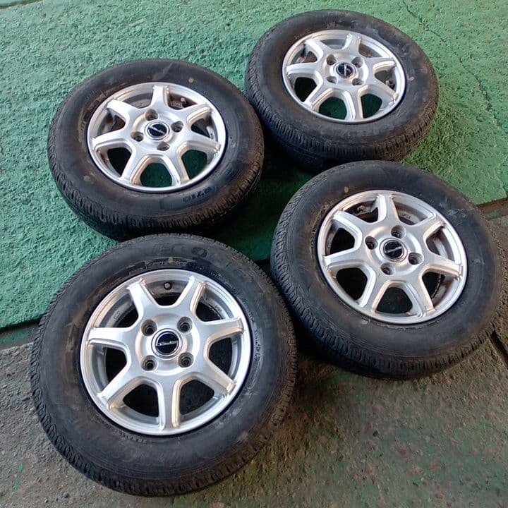 ブリヂストンECOPIA 145/80R12 ホイールセット　タイヤ溝5.0mm