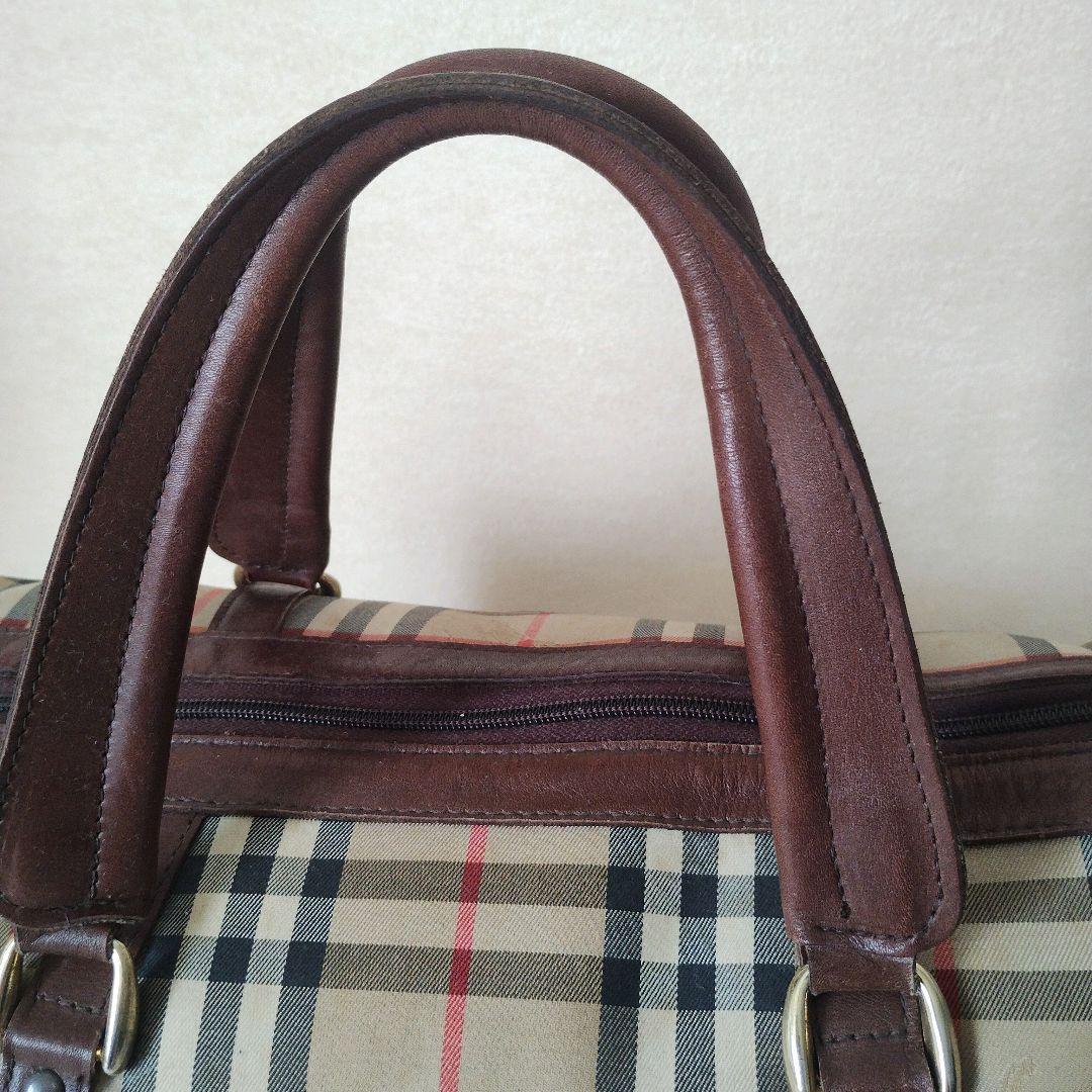 BURBERRY ミニボストンバッグ キャンバス ノバチェック シャドーホース