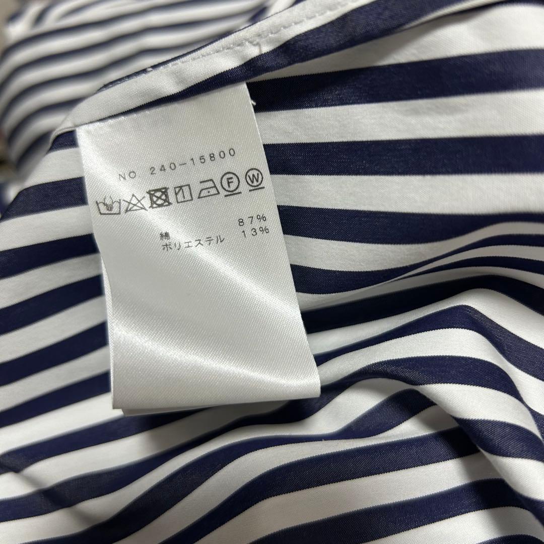 極美品✨Mfil エムフィル ブラウス シャツ ティアードスリーブ ストライプ