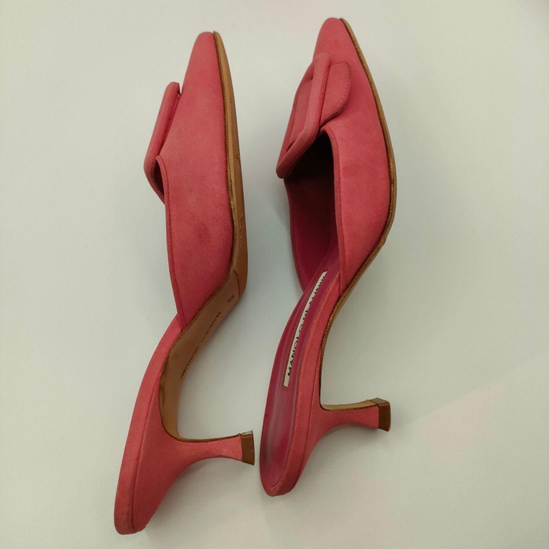 マノロブラニク 37/23.5cm メイセール スエード ミュール